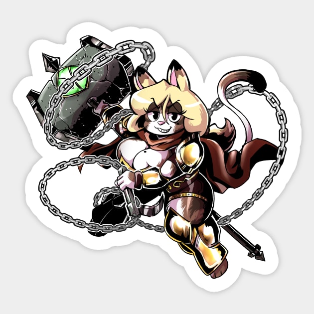 Cat Warrior Sticker by Anaugi